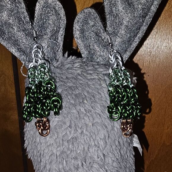 Christmas Tree Earrings Lightweight (E3) - Picture 4 of 5